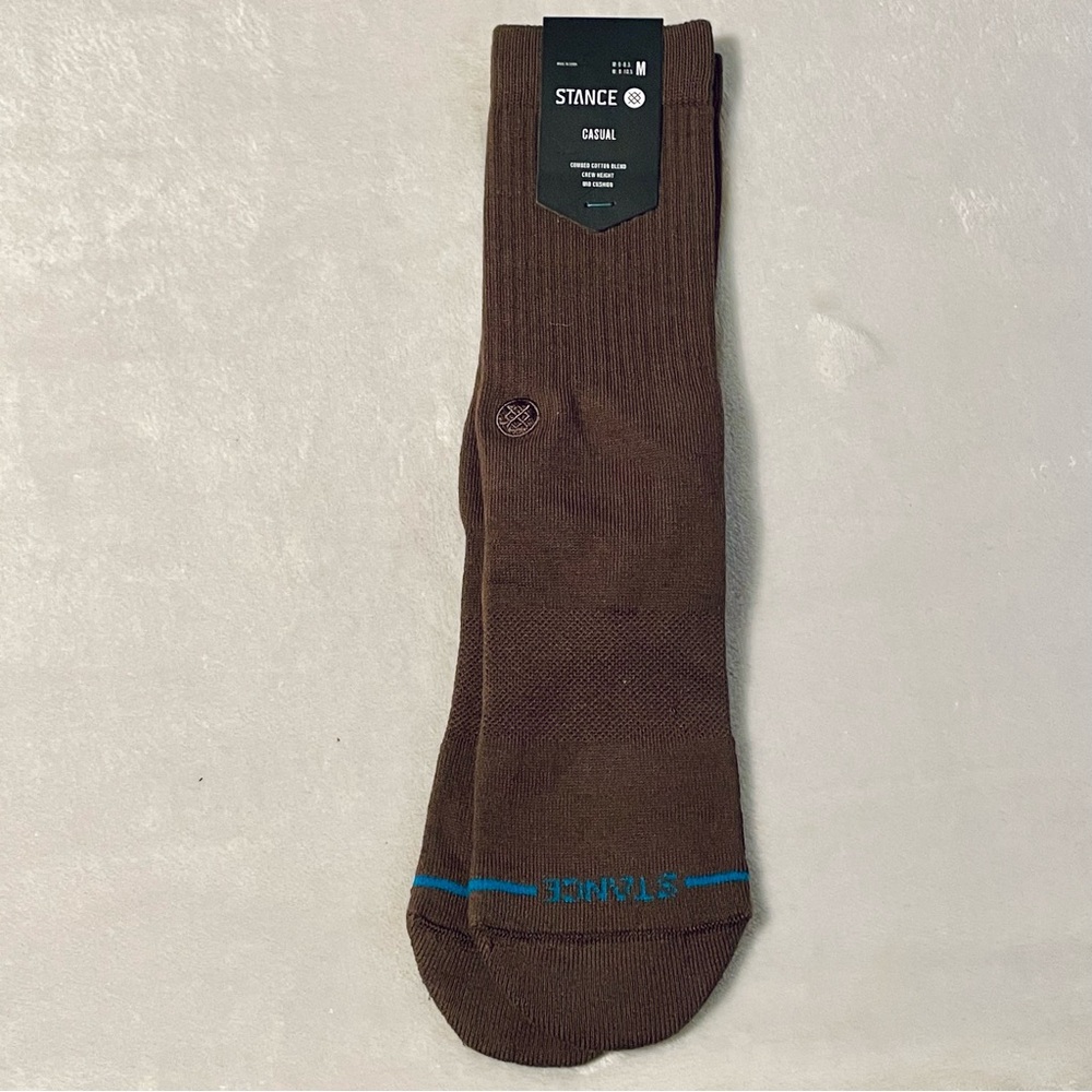 Stance Brown Casual Crew Socks Comfortable Cotton Blend